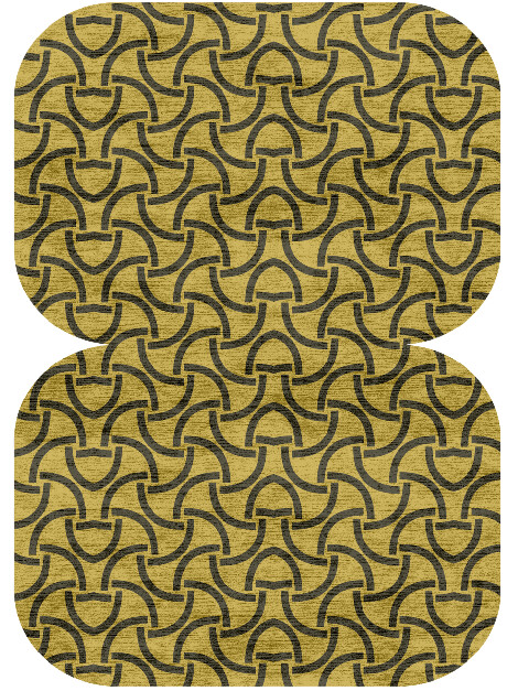 Concave Modern Geometrics Eight Hand Knotted Bamboo Silk Custom Rug by Rug Artisan