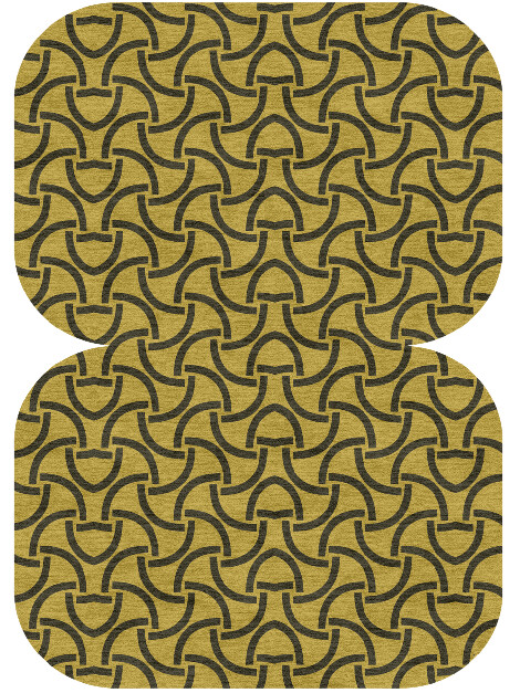 Concave Modern Geometrics Eight Hand Knotted Tibetan Wool Custom Rug by Rug Artisan