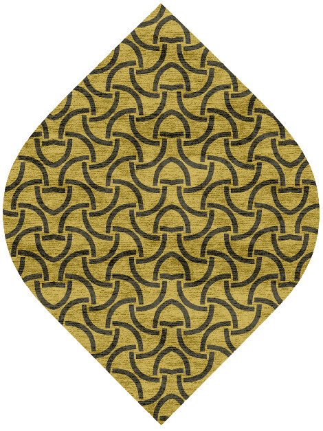 Concave Modern Geometrics Ogee Hand Knotted Bamboo Silk Custom Rug by Rug Artisan