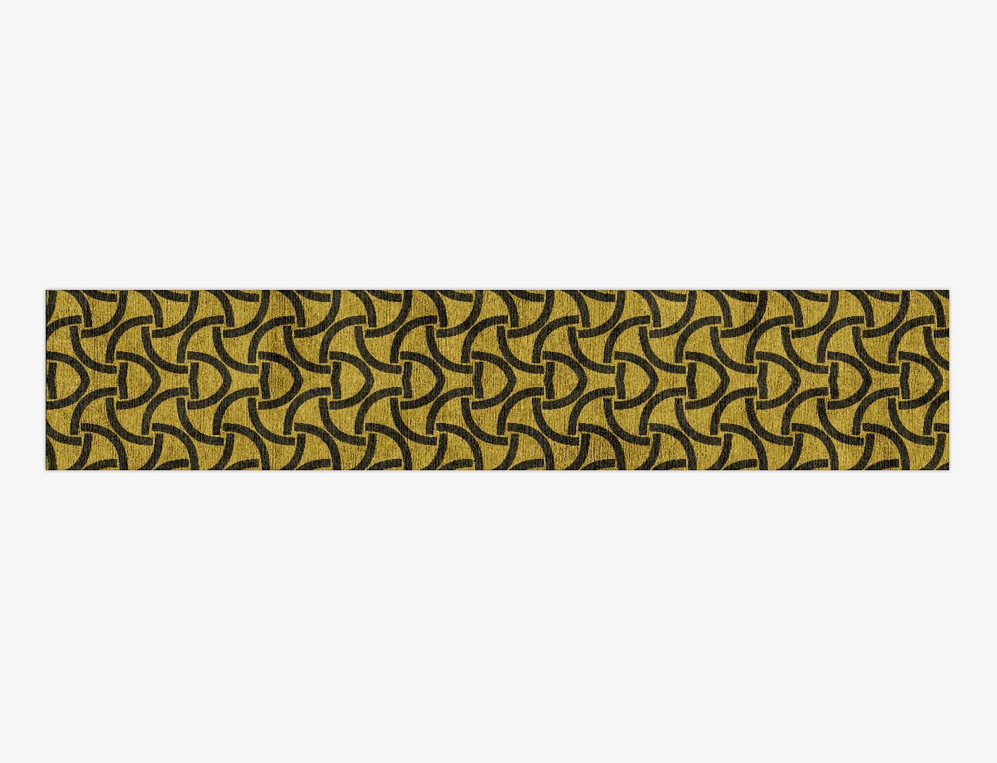Concave Modern Geometrics Runner Hand Knotted Bamboo Silk Custom Rug by Rug Artisan