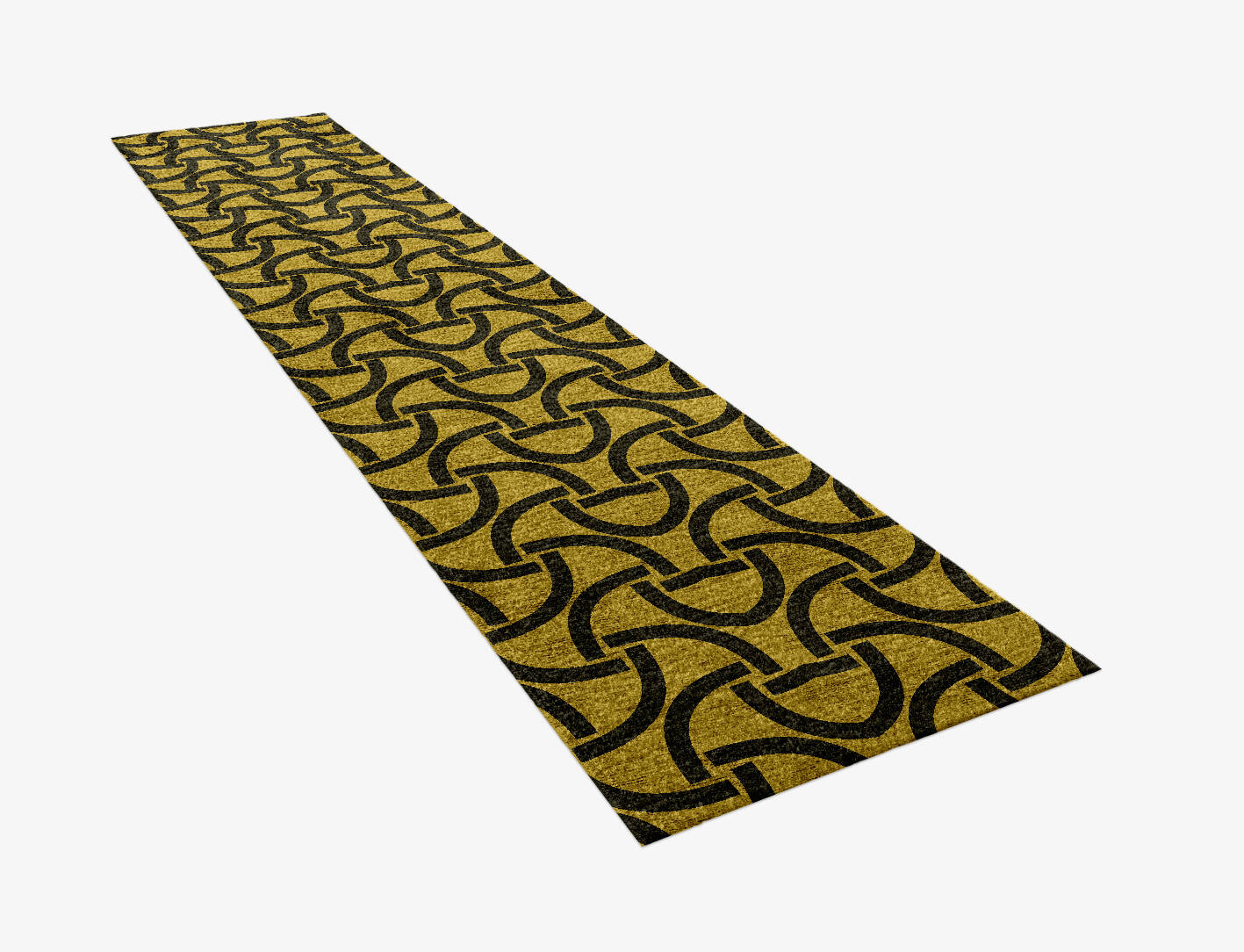 Concave Modern Geometrics Runner Hand Knotted Bamboo Silk Custom Rug by Rug Artisan
