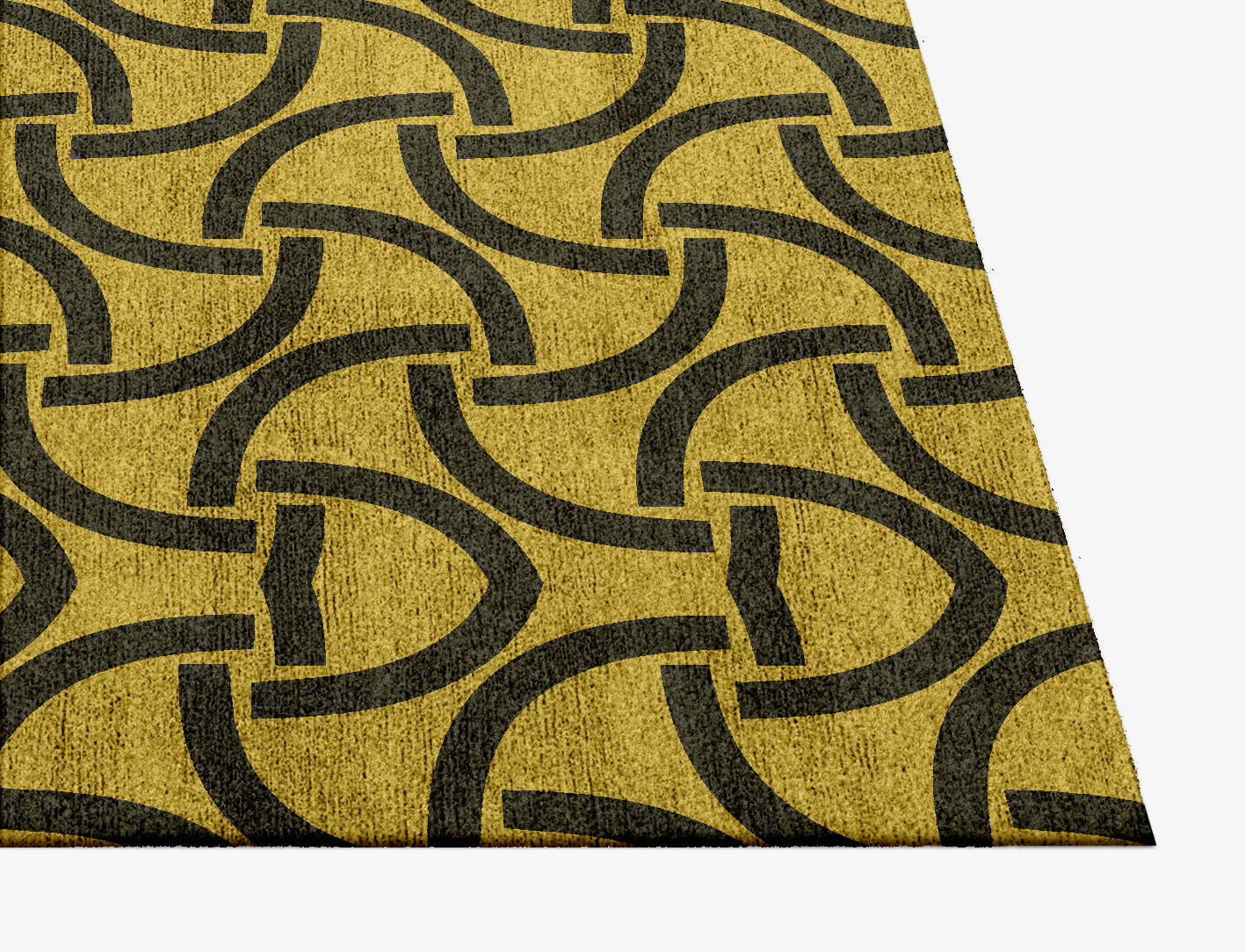 Concave Modern Geometrics Square Hand Knotted Bamboo Silk Custom Rug by Rug Artisan