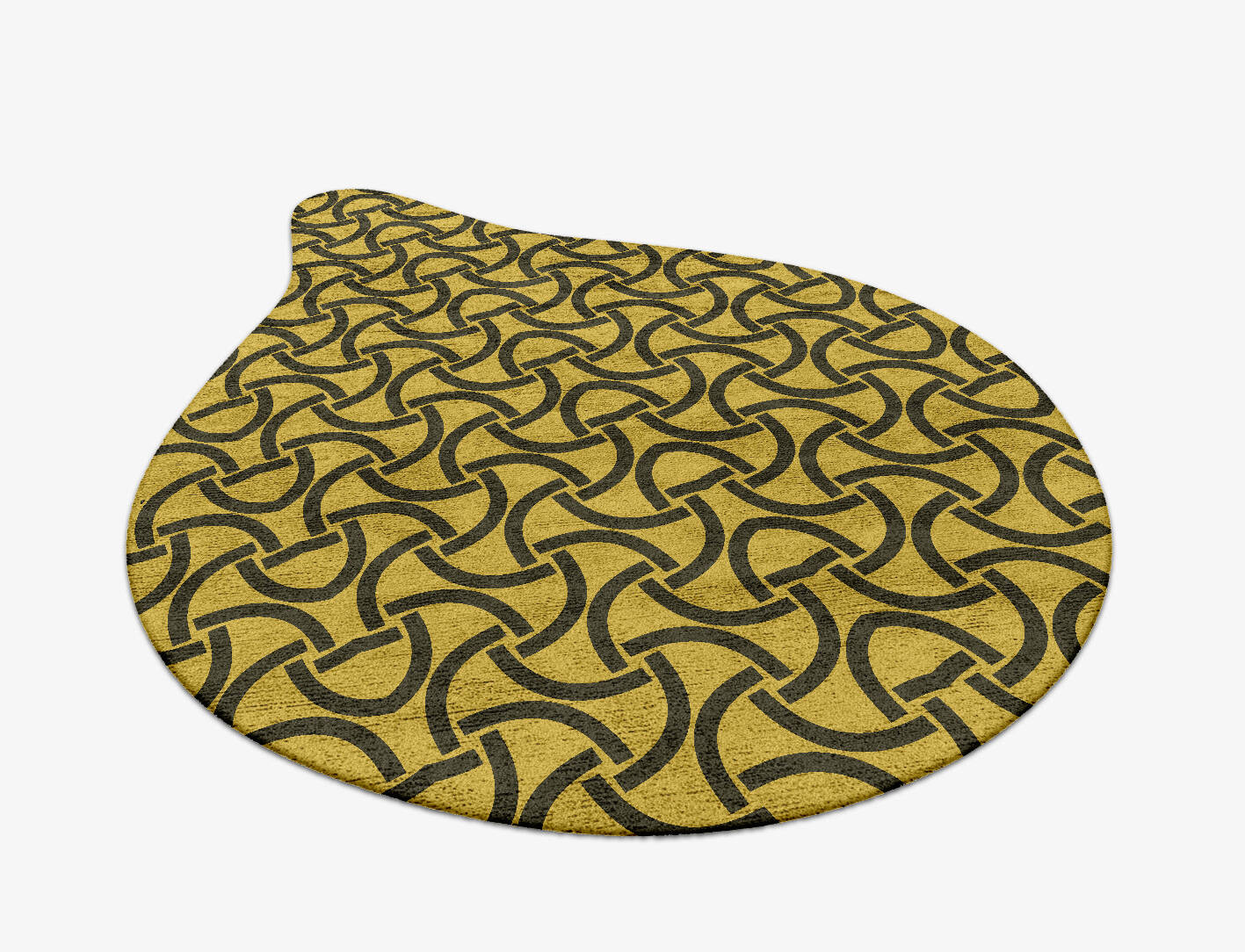 Concave Modern Geometrics Drop Hand Tufted Bamboo Silk Custom Rug by Rug Artisan