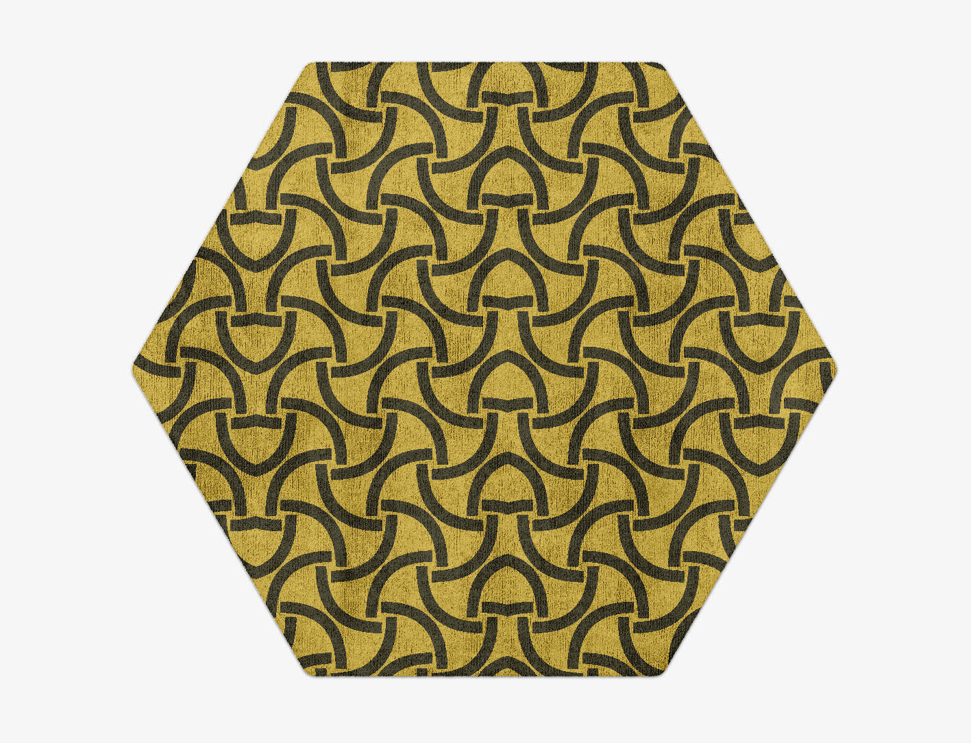 Concave Modern Geometrics Hexagon Hand Tufted Bamboo Silk Custom Rug by Rug Artisan
