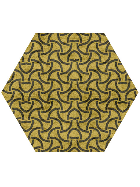 Concave Modern Geometrics Hexagon Hand Tufted Bamboo Silk Custom Rug by Rug Artisan