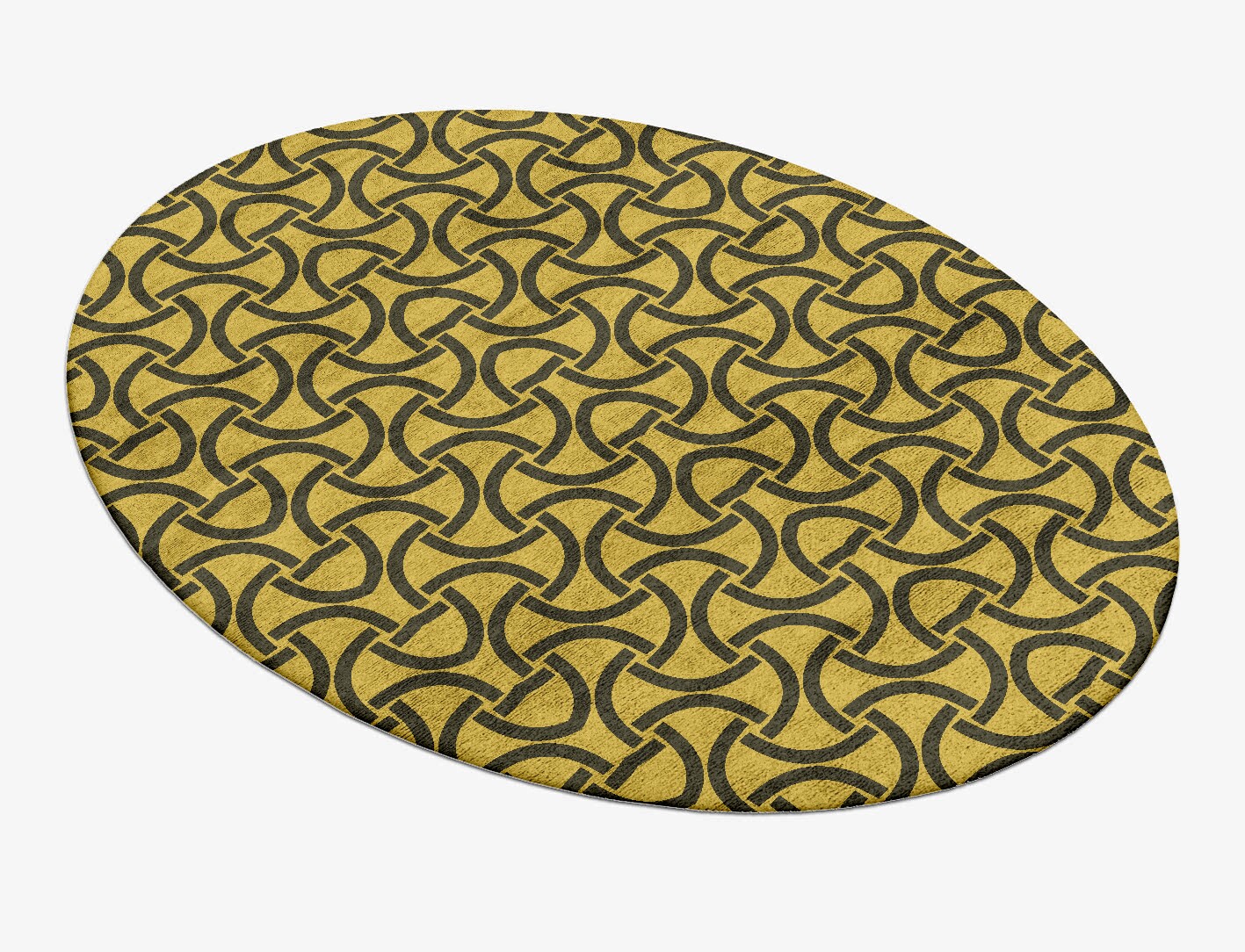 Concave Geometric Oval Hand Tufted Bamboo Silk Custom Rug by Rug Artisan