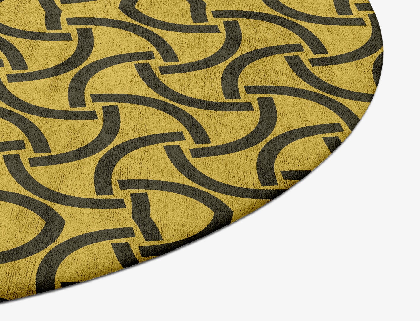 Concave Geometric Oval Hand Tufted Bamboo Silk Custom Rug by Rug Artisan