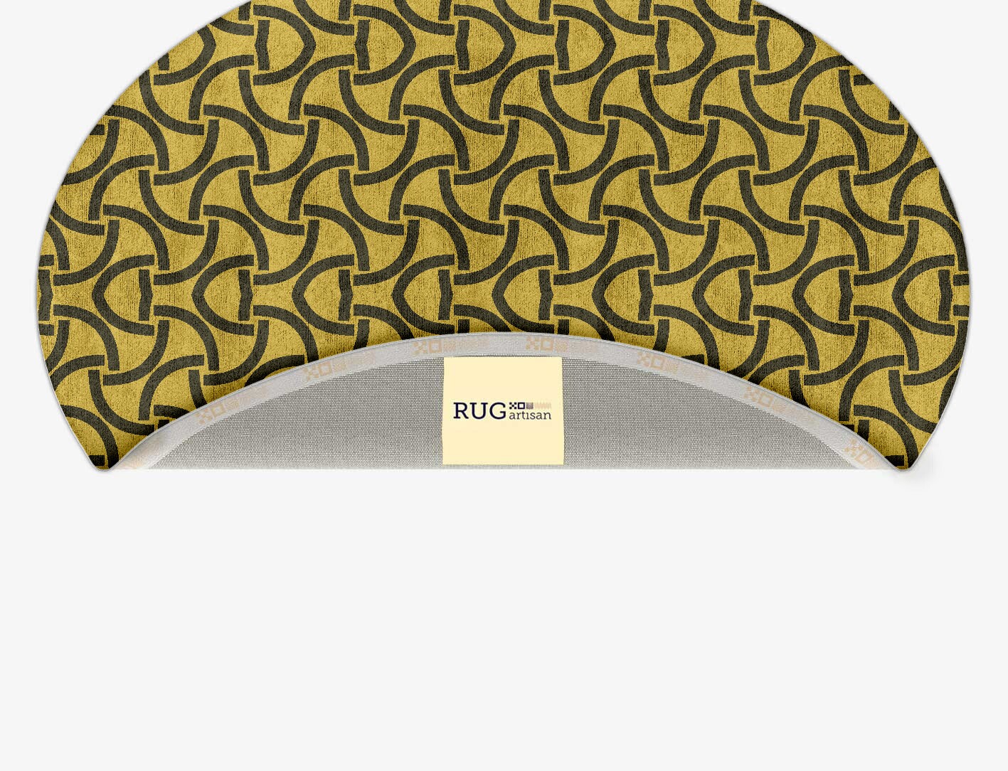 Concave Geometric Oval Hand Tufted Bamboo Silk Custom Rug by Rug Artisan