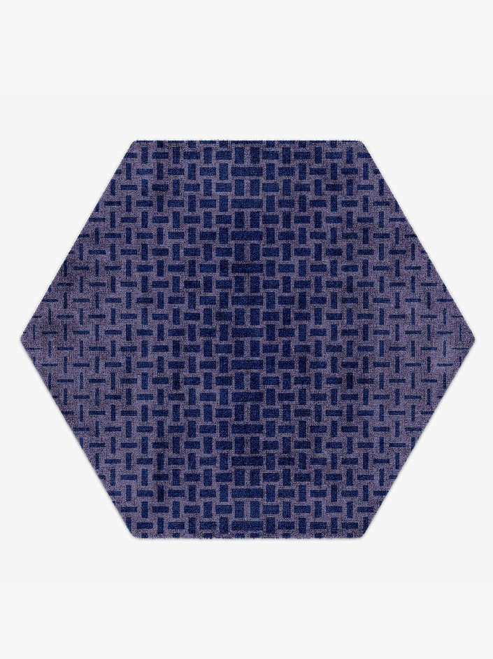 Concentration Modern Geometrics Hexagon Hand Knotted Bamboo Silk Custom Rug by Rug Artisan