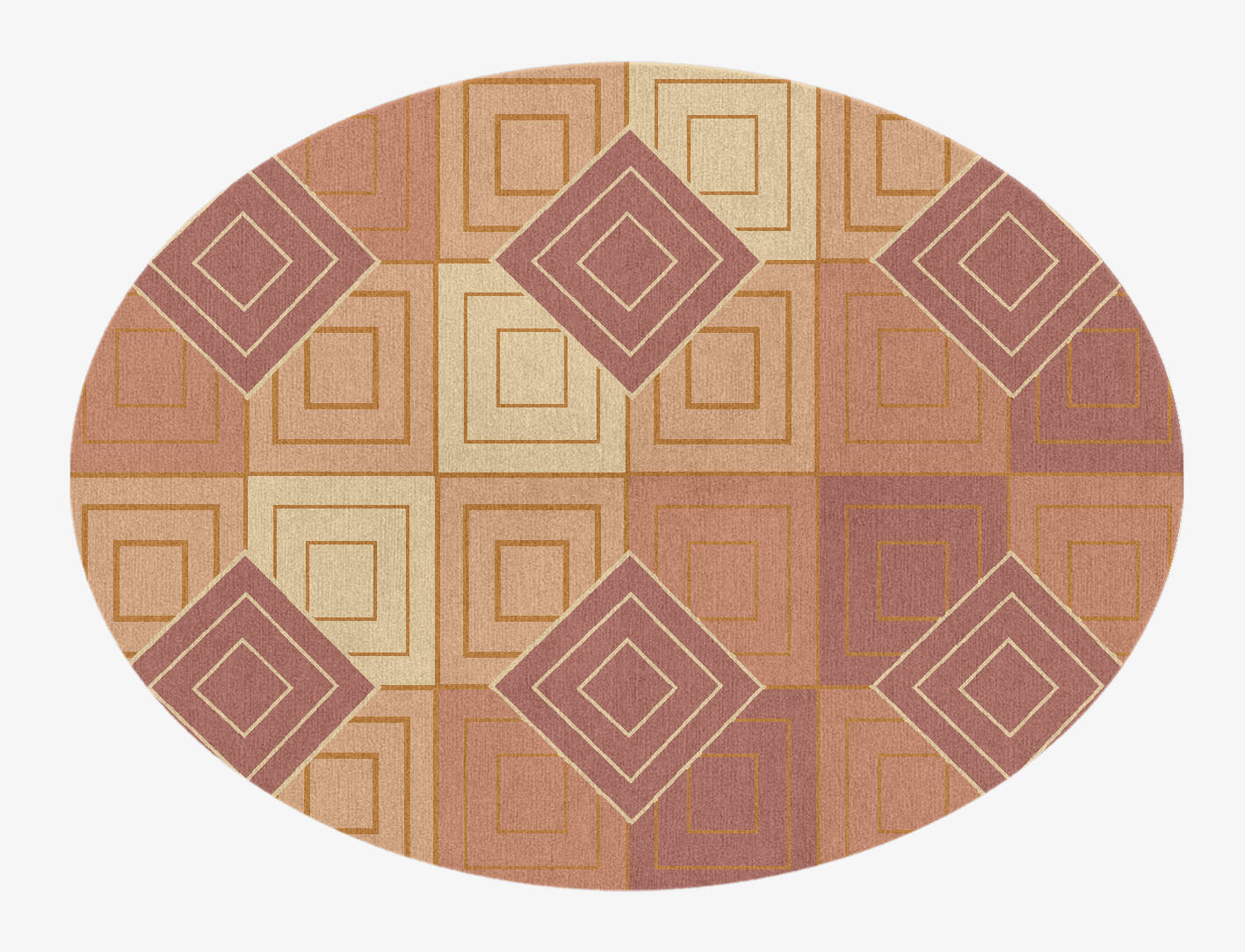 Concentrics Modern Geometrics Oval Hand Knotted Tibetan Wool Custom Rug by Rug Artisan