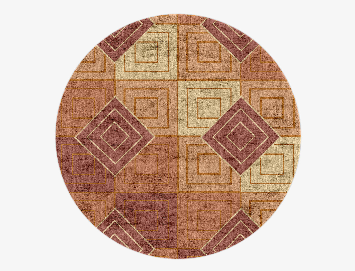 Concentrics Geometric Round Hand Knotted Bamboo Silk Custom Rug by Rug Artisan