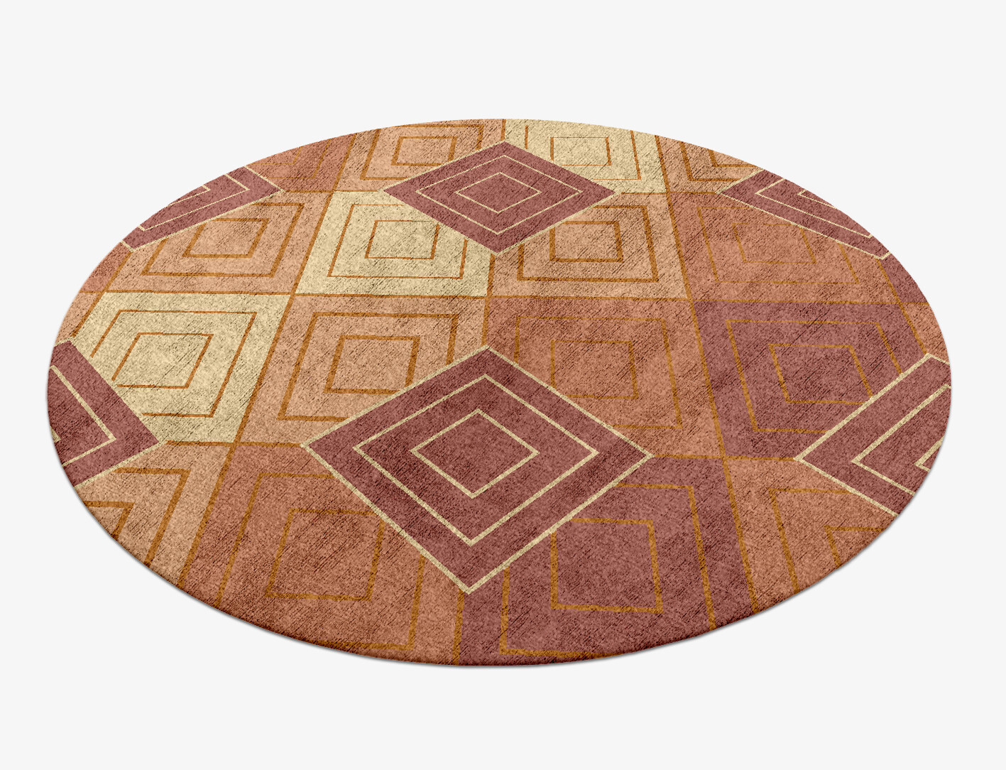 Concentrics Geometric Round Hand Knotted Bamboo Silk Custom Rug by Rug Artisan