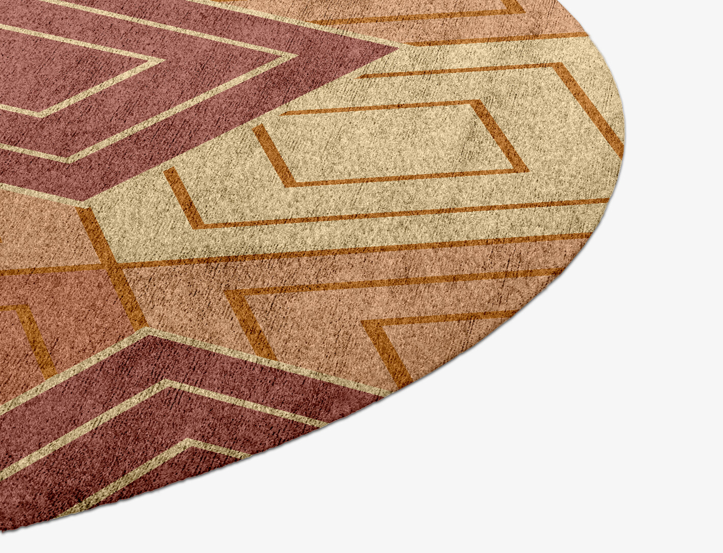Concentrics Geometric Round Hand Knotted Bamboo Silk Custom Rug by Rug Artisan