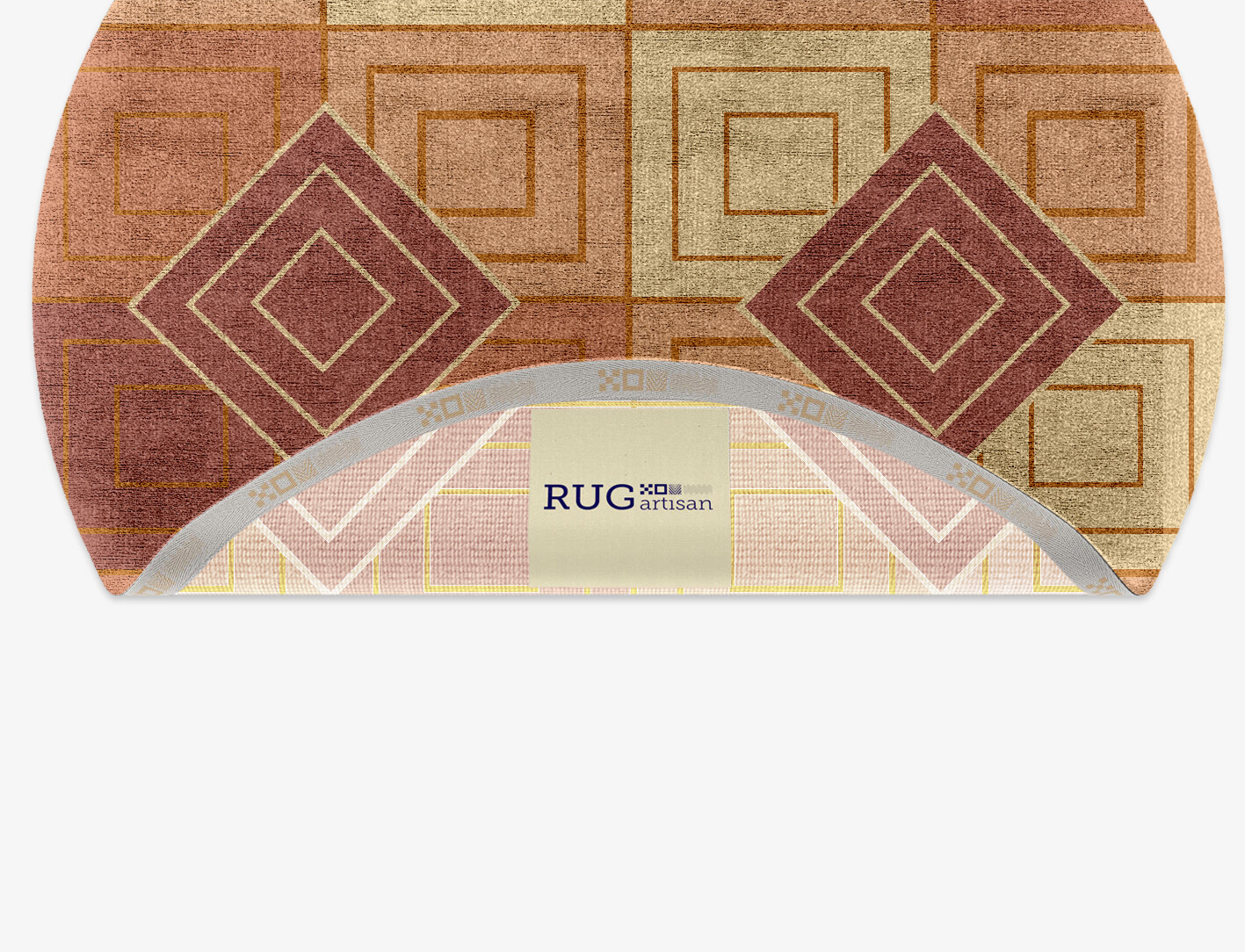 Concentrics Geometric Round Hand Knotted Bamboo Silk Custom Rug by Rug Artisan