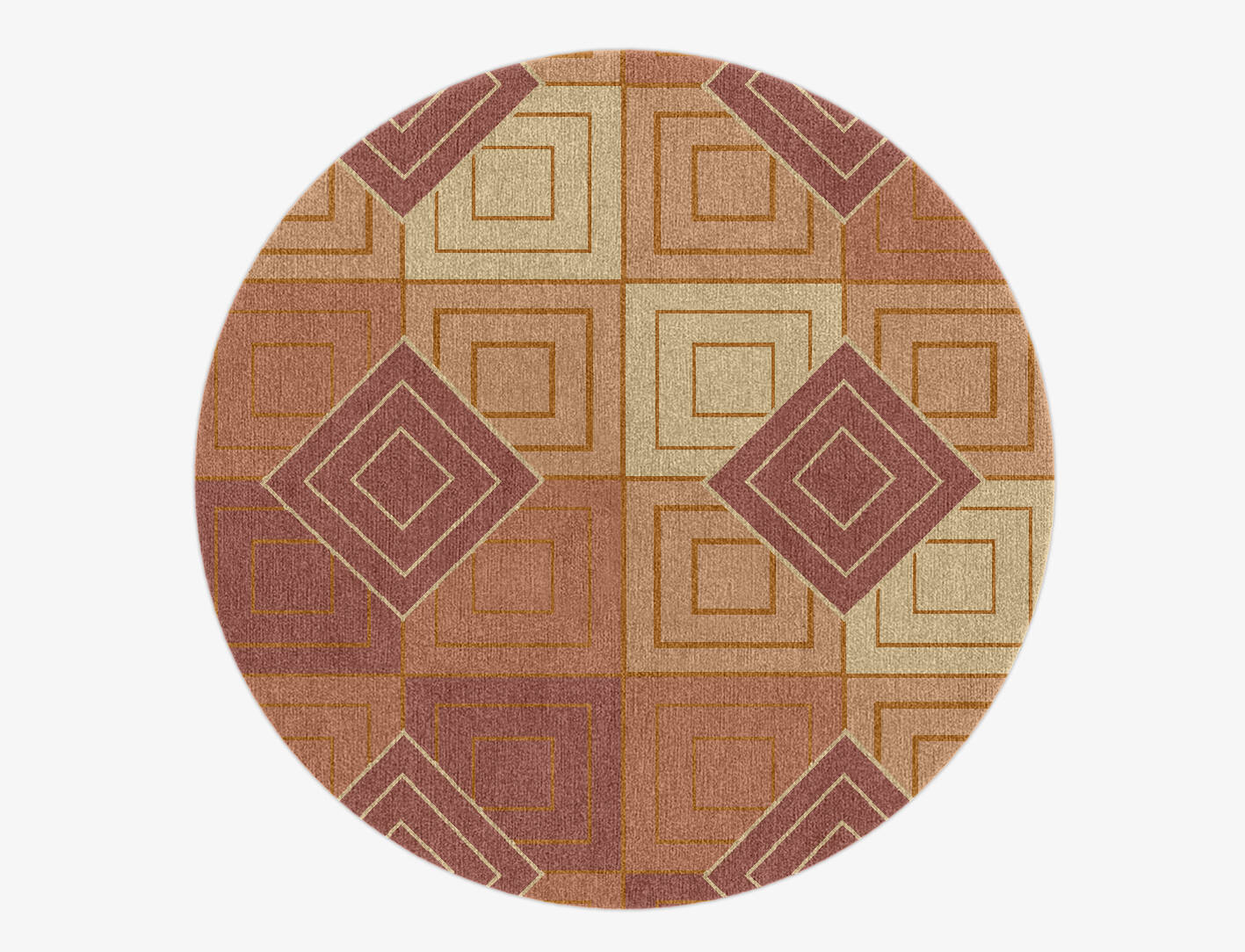 Concentrics Modern Geometrics Round Hand Knotted Tibetan Wool Custom Rug by Rug Artisan