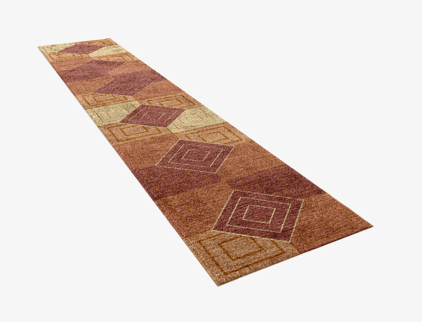 Concentrics Geometric Runner Hand Knotted Bamboo Silk Custom Rug by Rug Artisan