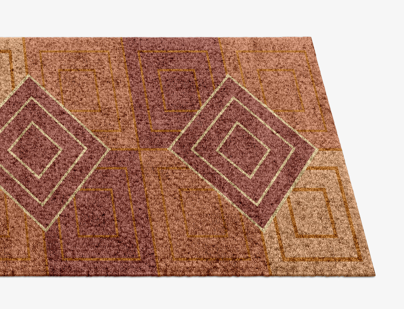 Concentrics Geometric Runner Hand Knotted Bamboo Silk Custom Rug by Rug Artisan