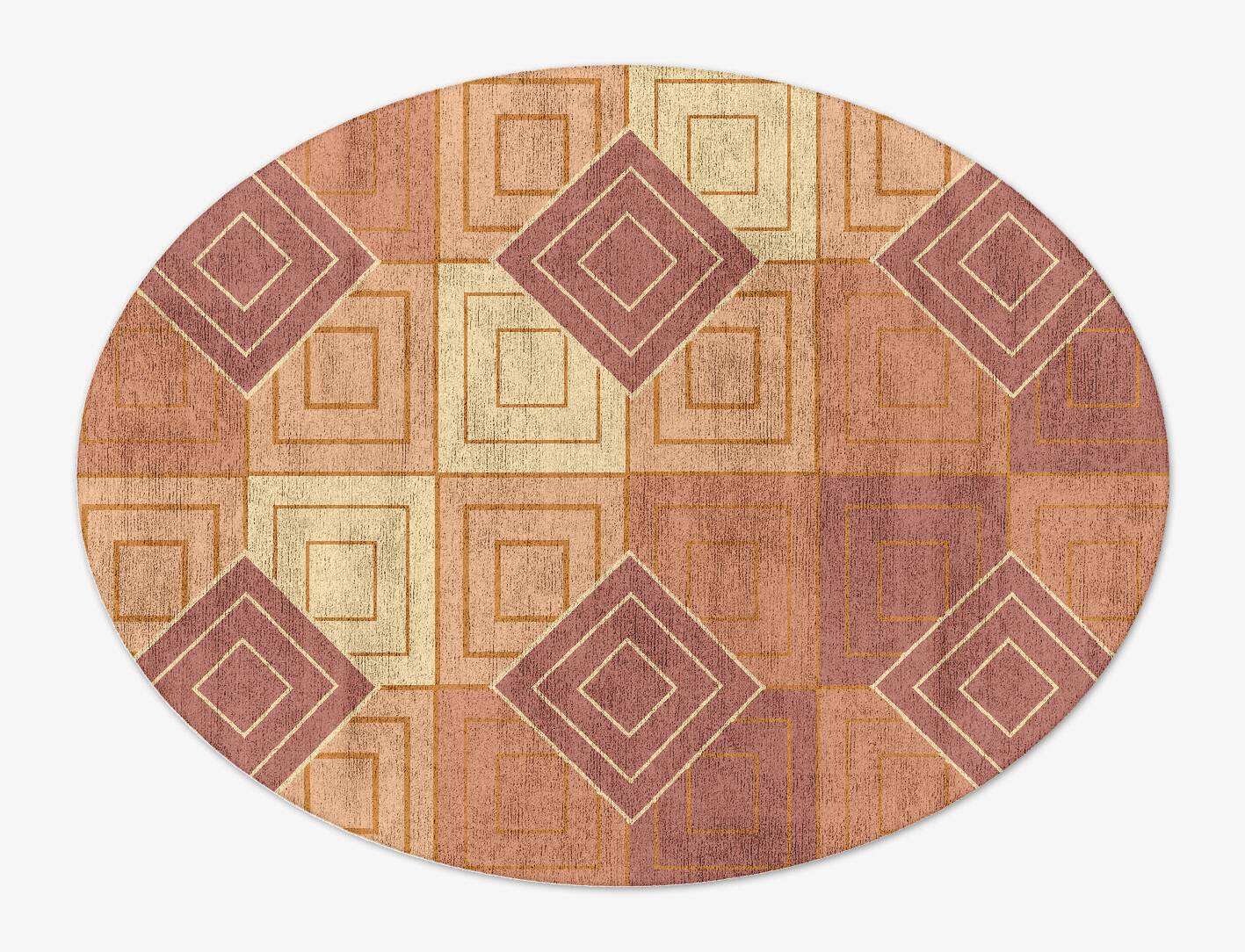 Concentrics Modern Geometrics Oval Hand Tufted Bamboo Silk Custom Rug by Rug Artisan