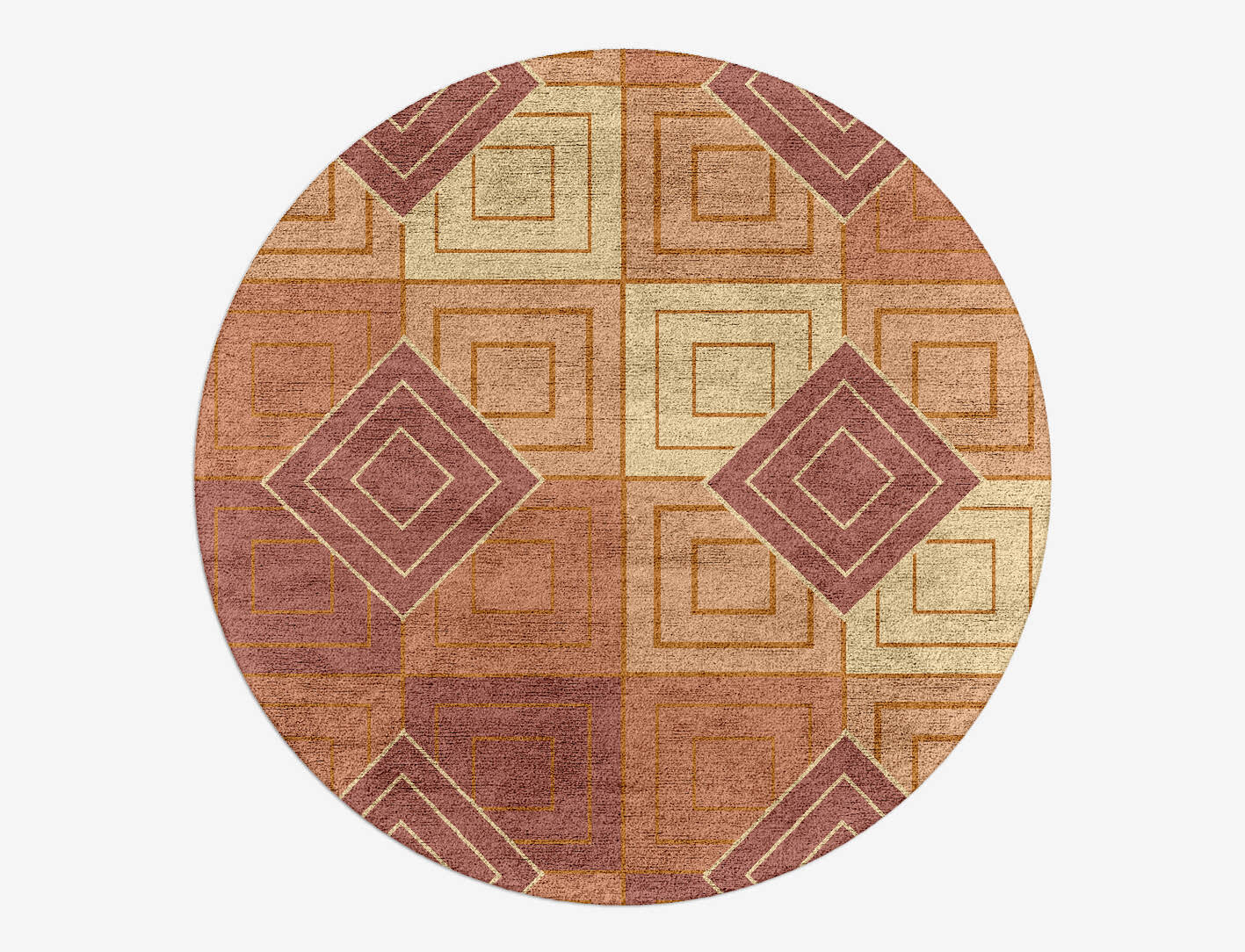 Concentrics Modern Geometrics Round Hand Tufted Bamboo Silk Custom Rug by Rug Artisan