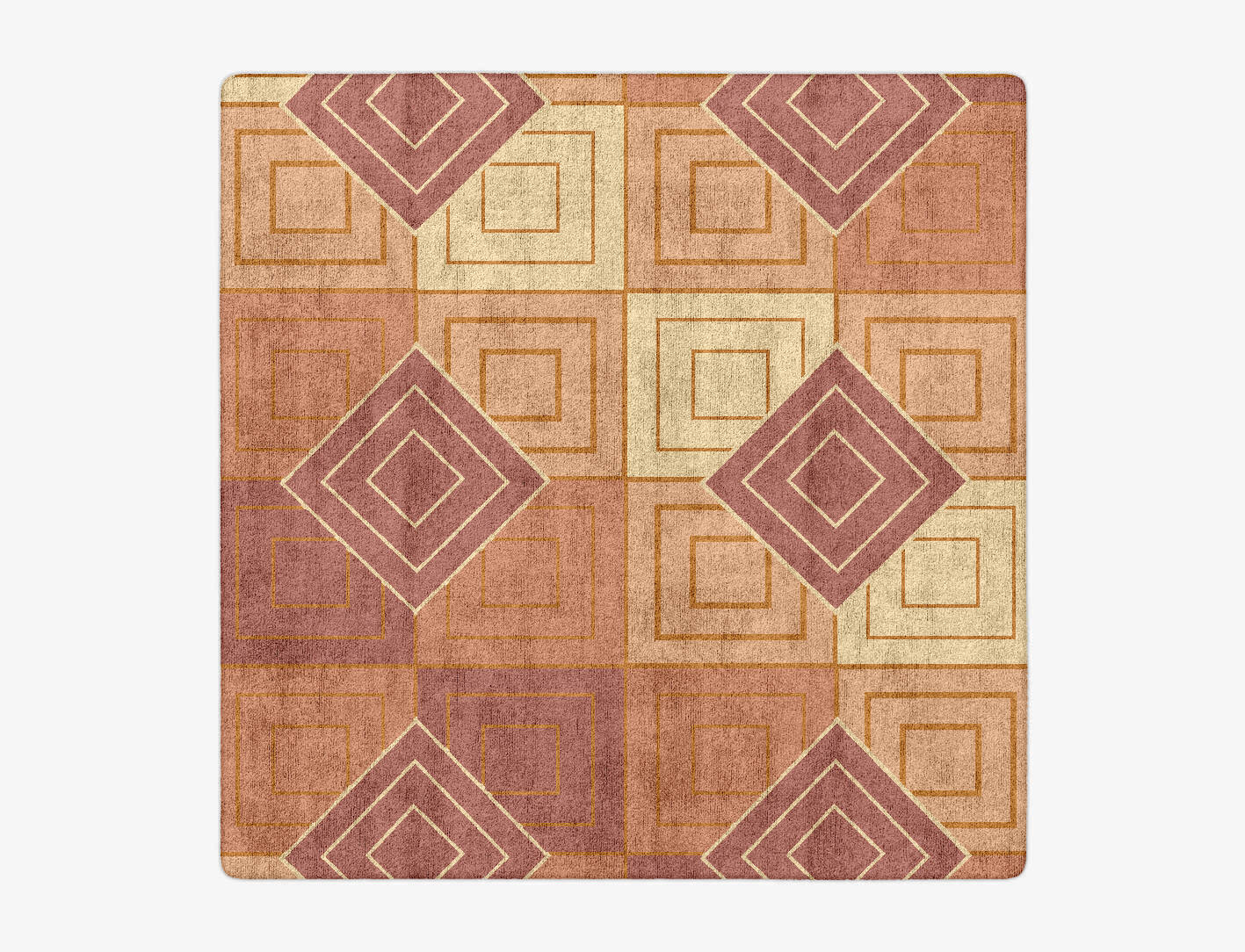Concentrics Modern Geometrics Square Hand Tufted Bamboo Silk Custom Rug by Rug Artisan