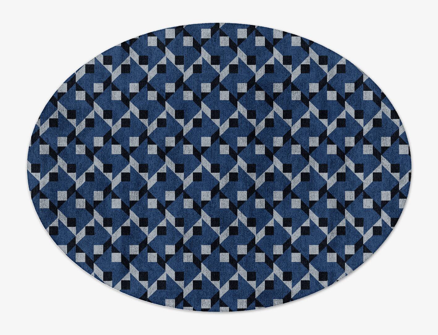 Concept Modern Geometrics Oval Hand Tufted Bamboo Silk Custom Rug by Rug Artisan