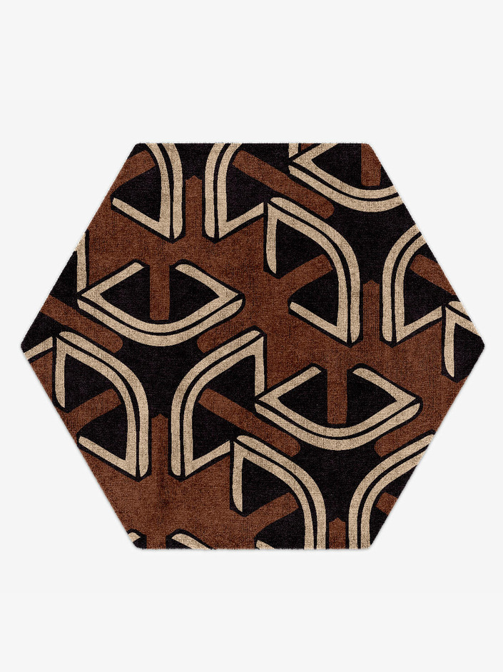 Concord Modern Art Hexagon Hand Knotted Bamboo Silk Custom Rug by Rug Artisan