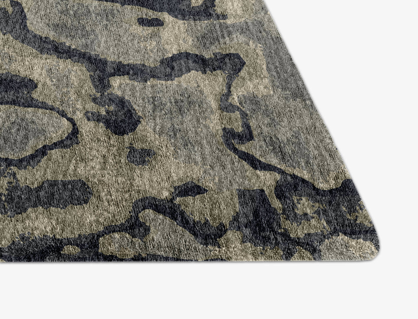 Condensations Brush Strokes Arch Hand Knotted Bamboo Silk Custom Rug by Rug Artisan