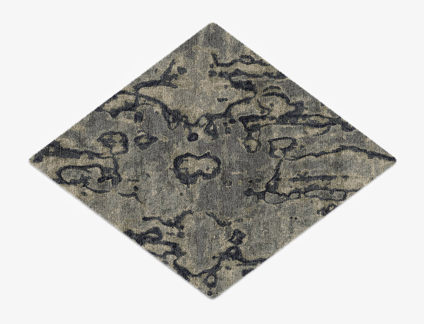 Condensations Brush Strokes Diamond Hand Knotted Bamboo Silk Custom Rug by Rug Artisan