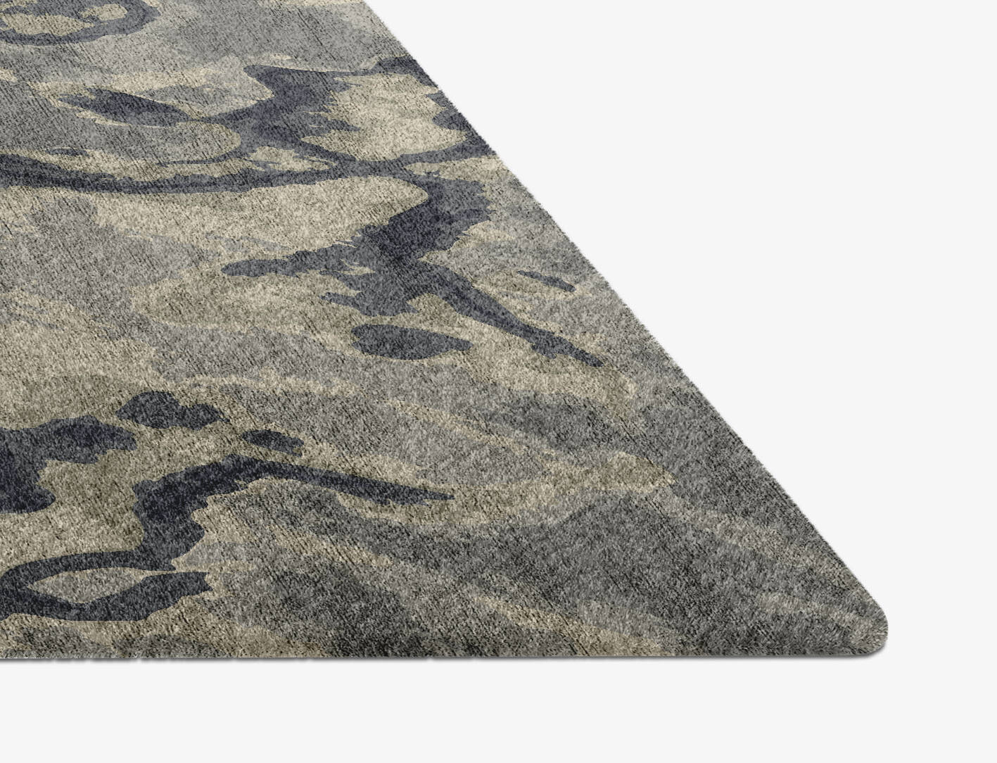 Condensations Brush Strokes Diamond Hand Knotted Bamboo Silk Custom Rug by Rug Artisan