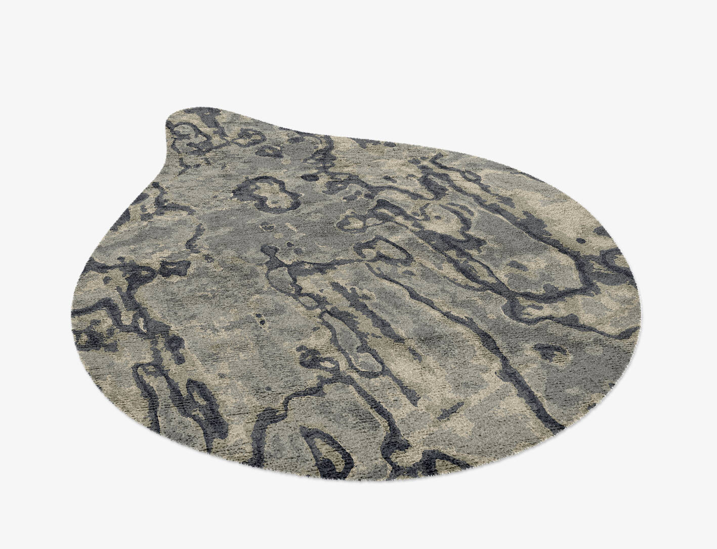 Condensations Brush Strokes Drop Hand Knotted Bamboo Silk Custom Rug by Rug Artisan