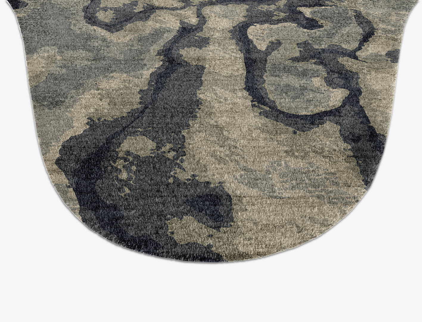 Condensations Brush Strokes Drop Hand Knotted Bamboo Silk Custom Rug by Rug Artisan