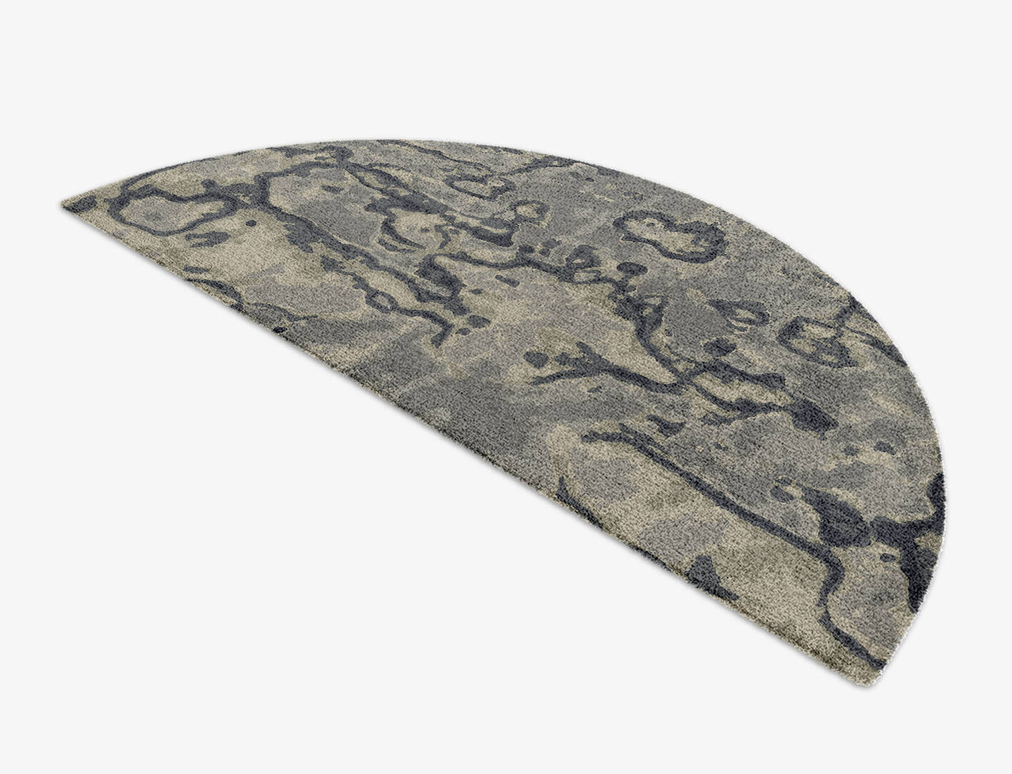 Condensations Brush Strokes Halfmoon Hand Knotted Tibetan Wool Custom Rug by Rug Artisan