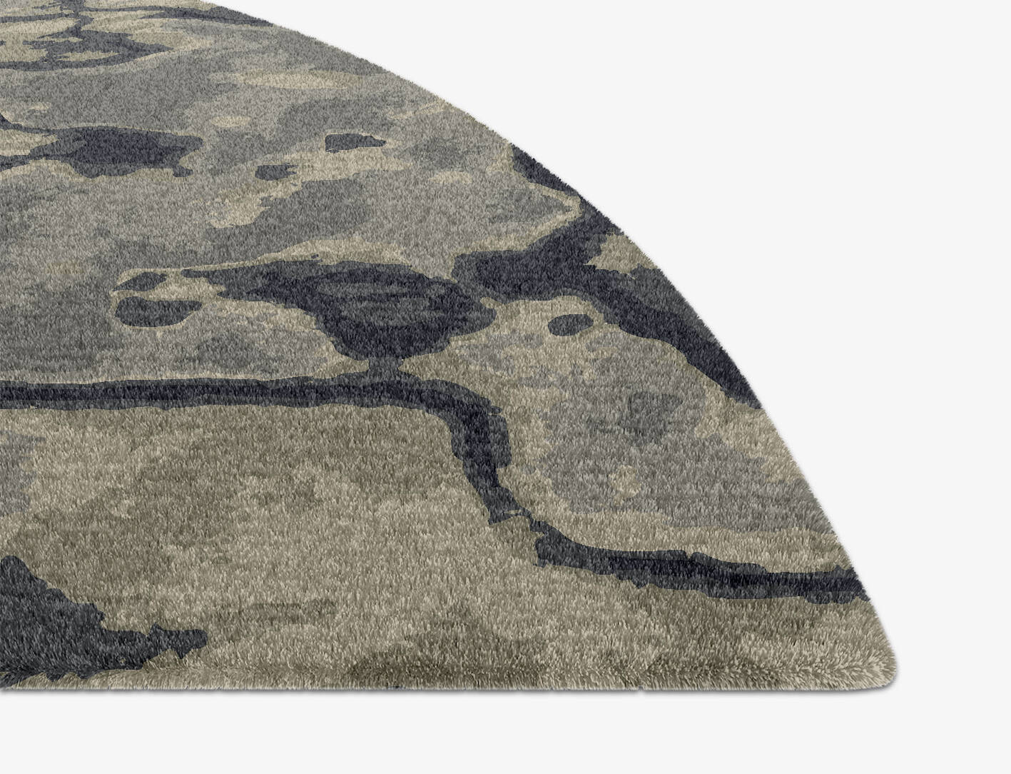 Condensations Brush Strokes Halfmoon Hand Knotted Tibetan Wool Custom Rug by Rug Artisan