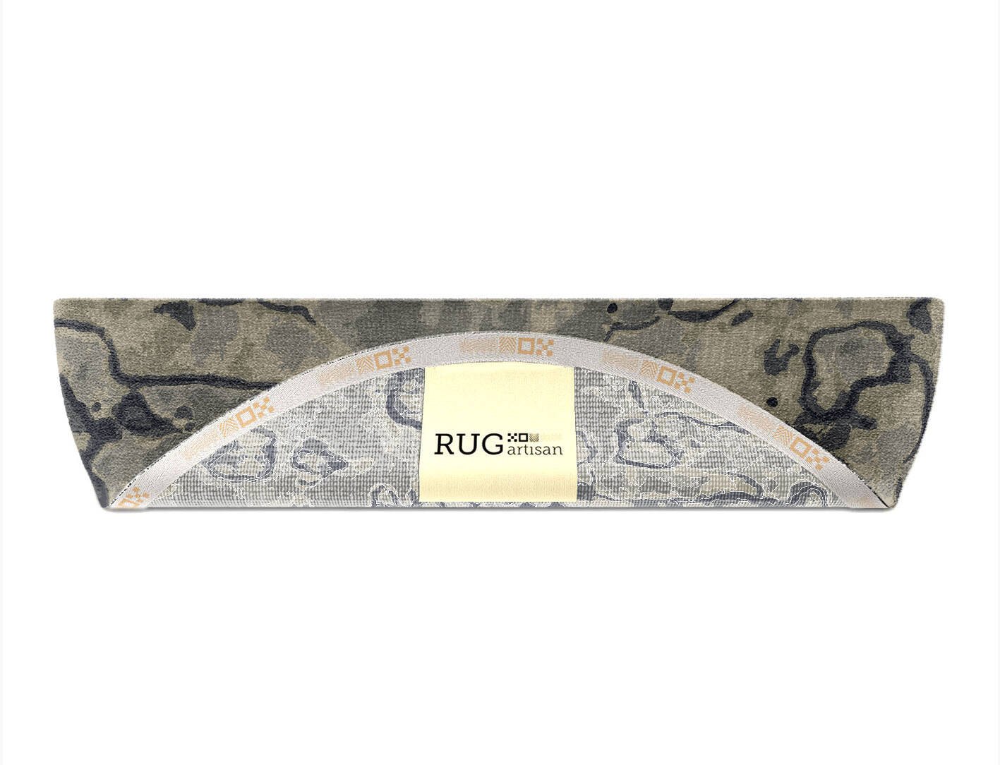 Condensations Brush Strokes Halfmoon Hand Knotted Tibetan Wool Custom Rug by Rug Artisan