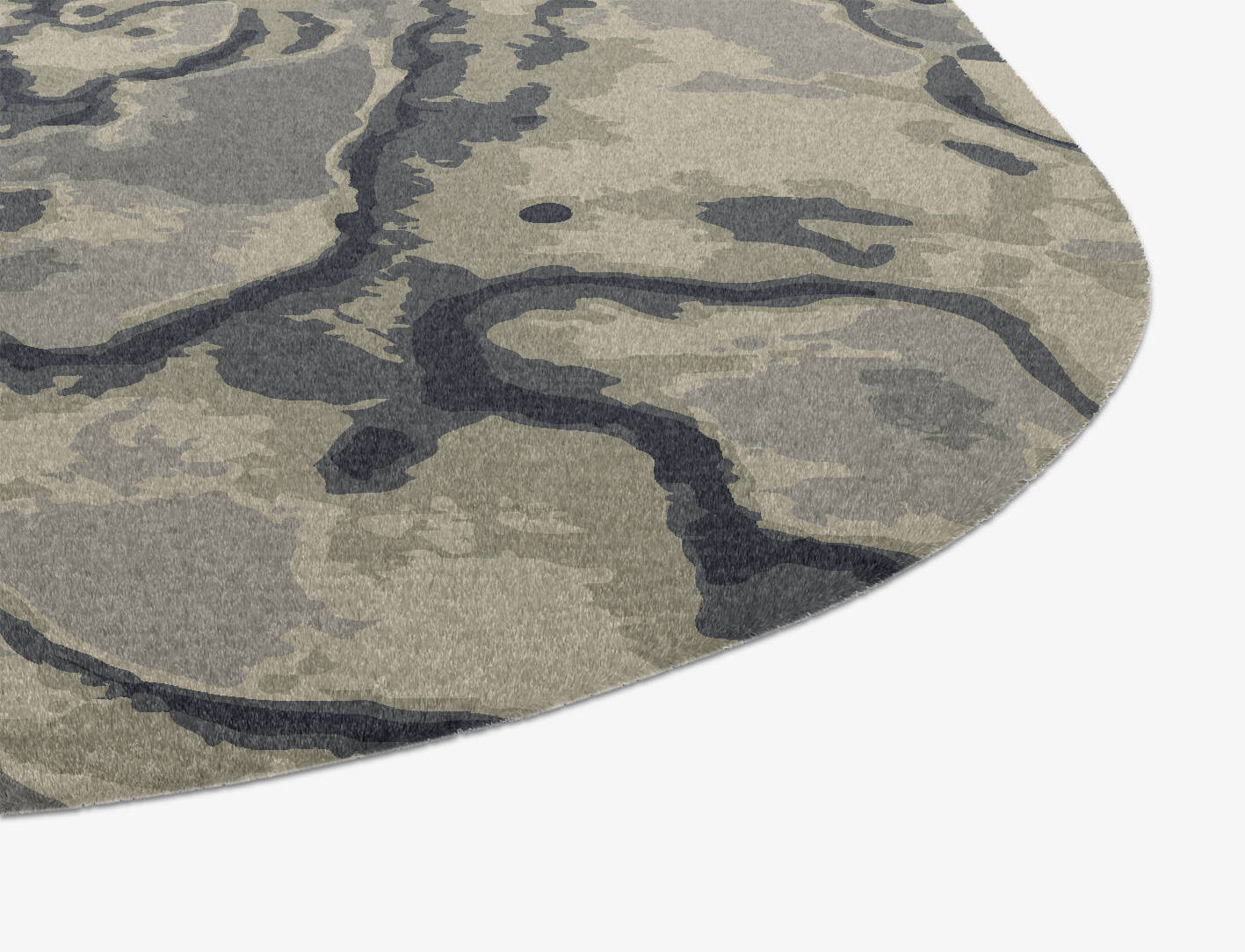 Condensations Brush Strokes Oblong Hand Knotted Tibetan Wool Custom Rug by Rug Artisan
