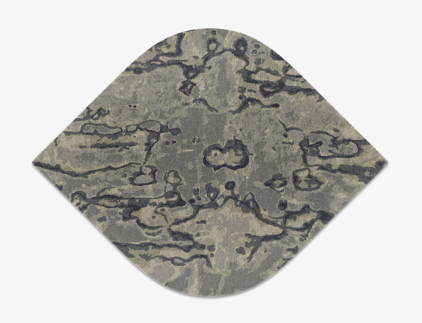 Condensations Brush Strokes Ogee Hand Knotted Tibetan Wool Custom Rug by Rug Artisan
