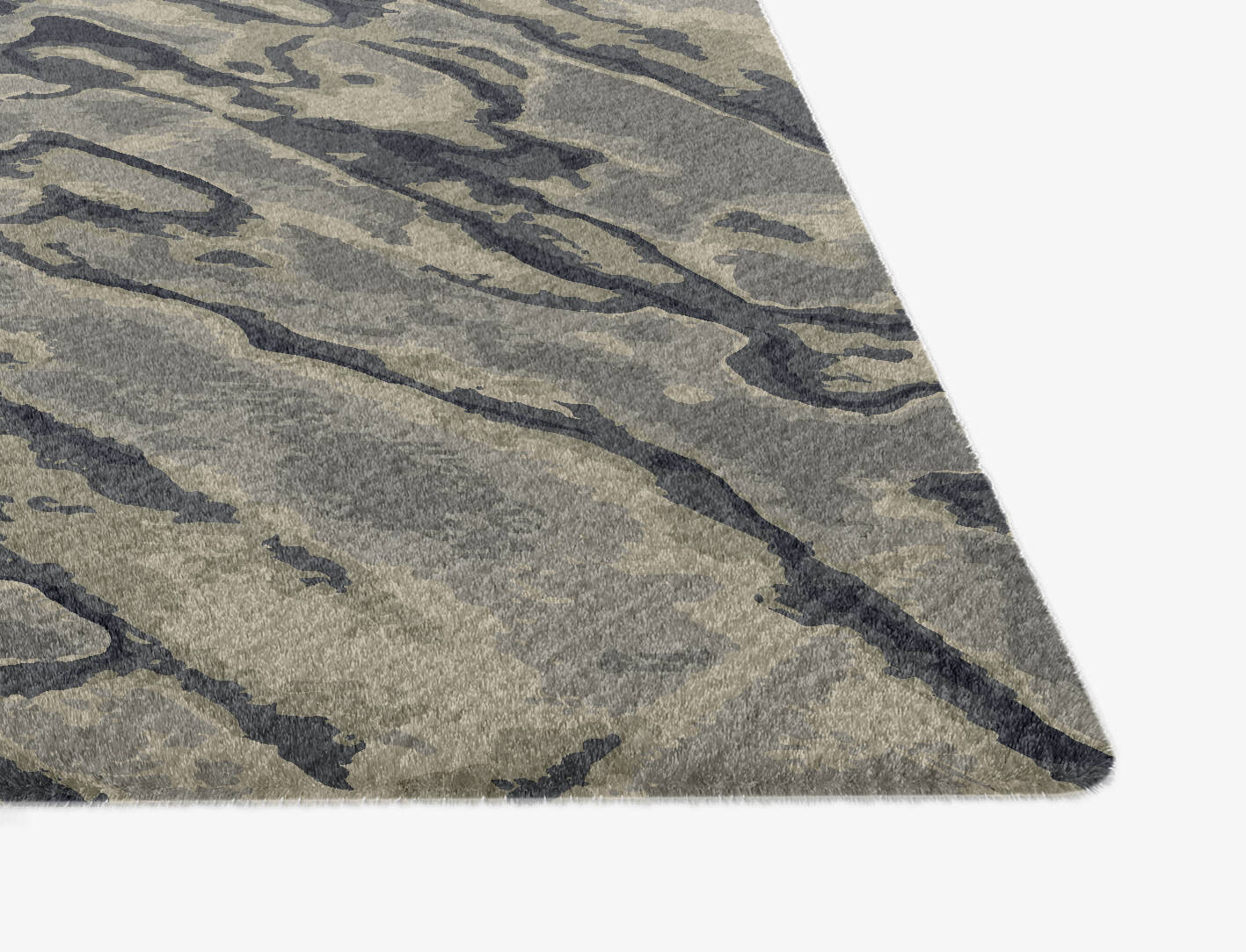 Condensations Brush Strokes Ogee Hand Knotted Tibetan Wool Custom Rug by Rug Artisan