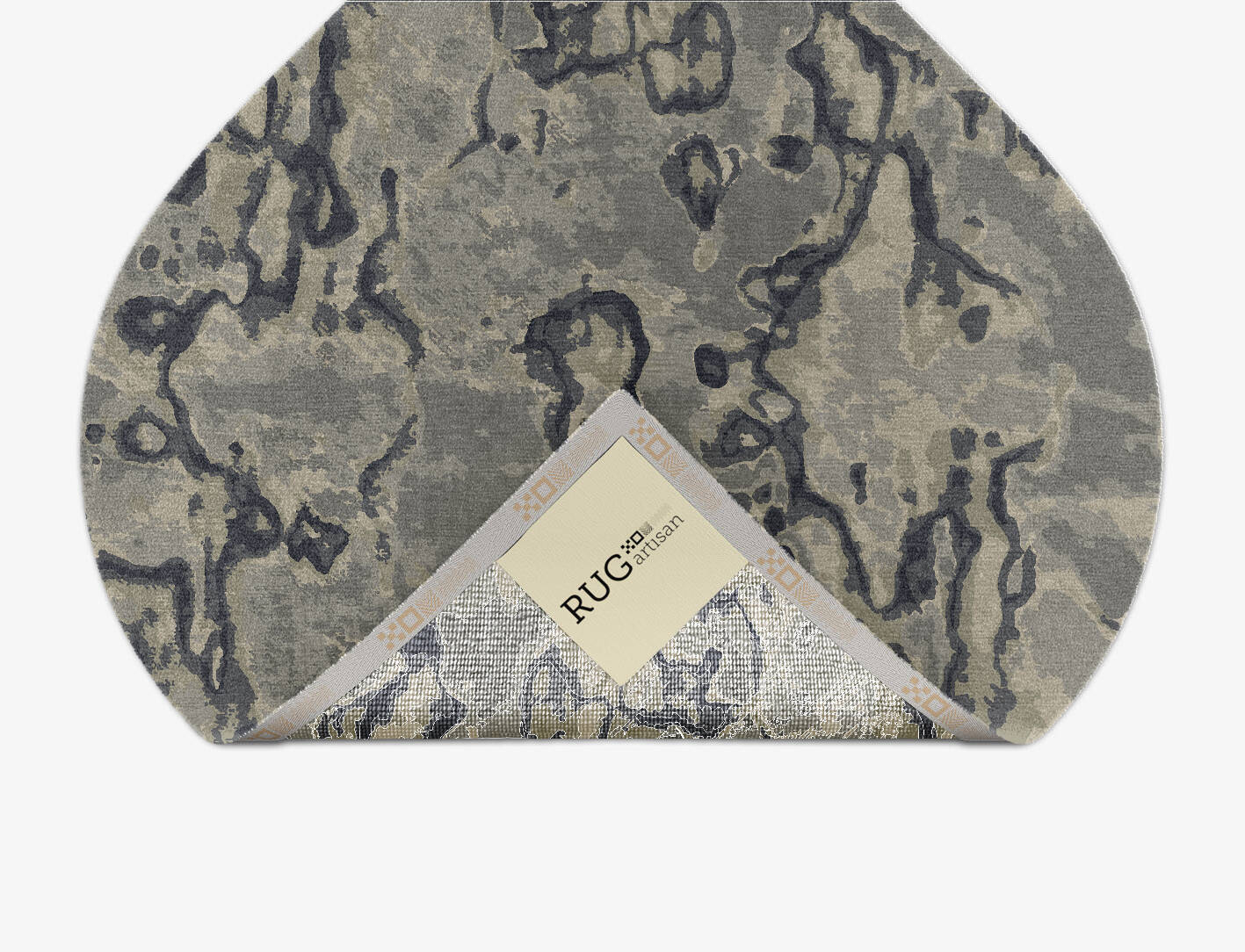 Condensations Brush Strokes Ogee Hand Knotted Tibetan Wool Custom Rug by Rug Artisan