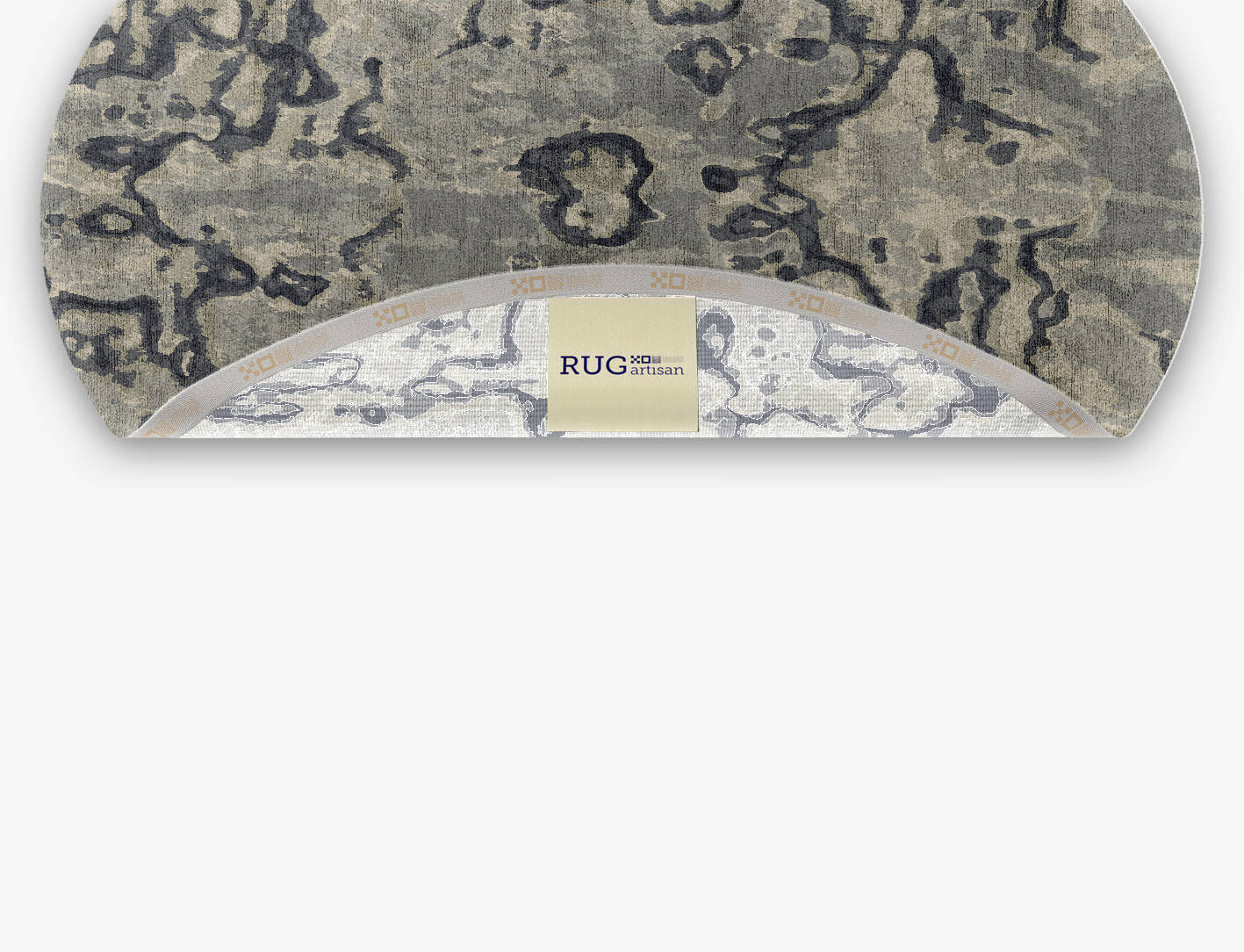 Condensations Brush Strokes Oval Hand Knotted Bamboo Silk Custom Rug by Rug Artisan