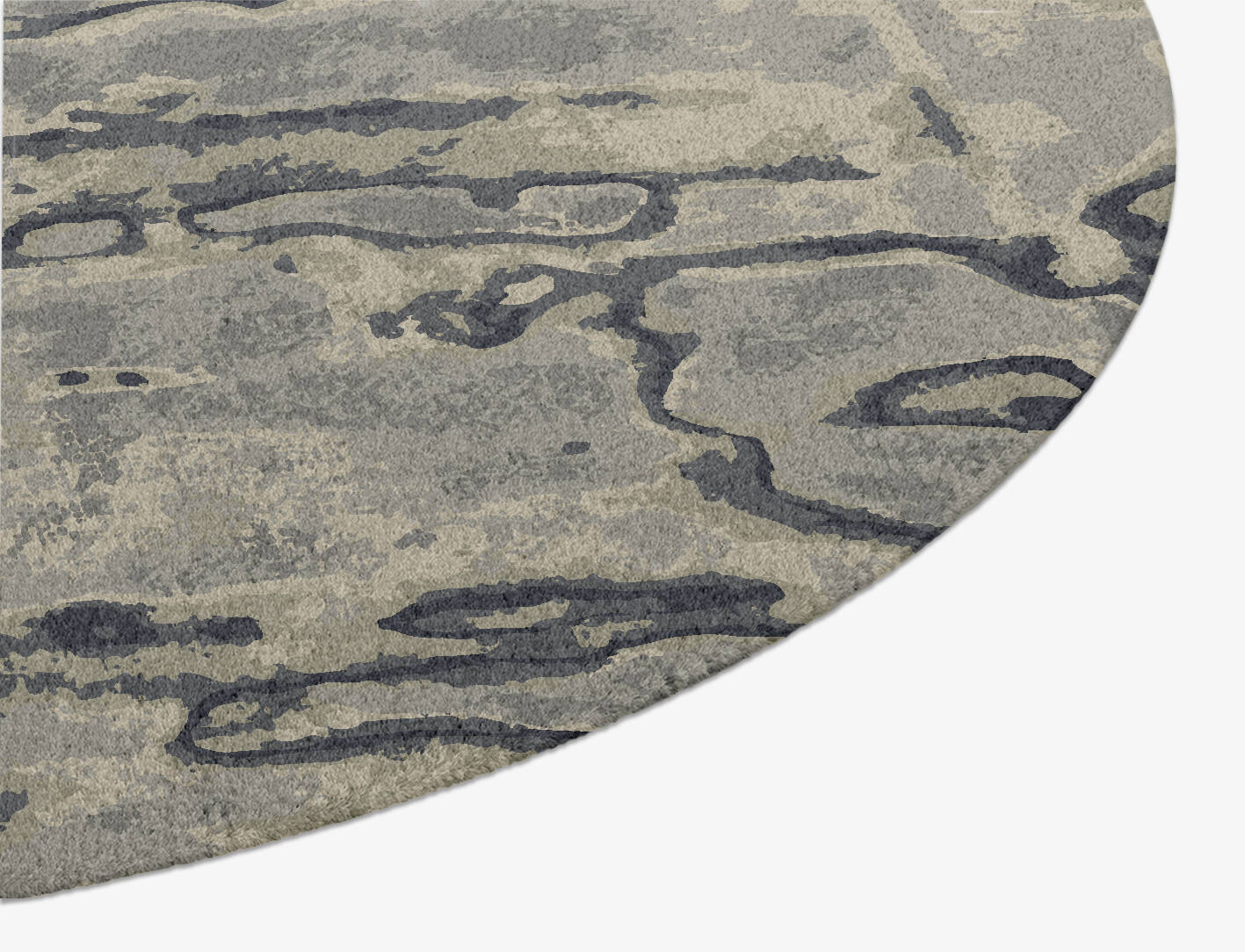 Condensations Brush Strokes Oval Hand Knotted Tibetan Wool Custom Rug by Rug Artisan