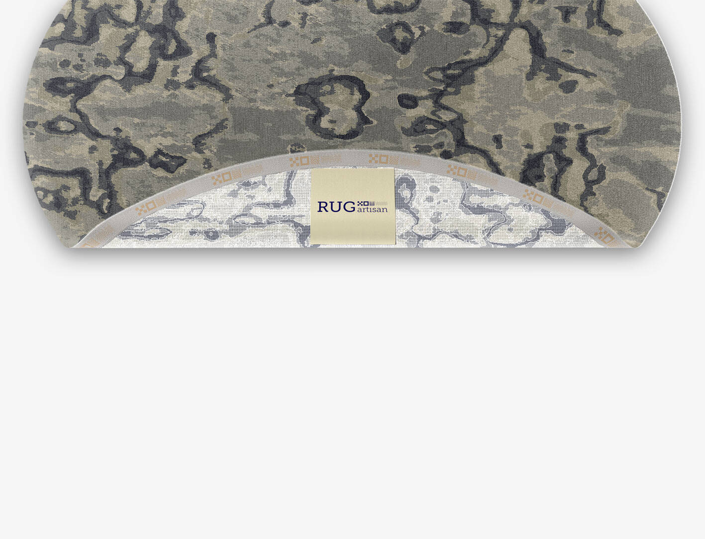 Condensations Brush Strokes Oval Hand Knotted Tibetan Wool Custom Rug by Rug Artisan
