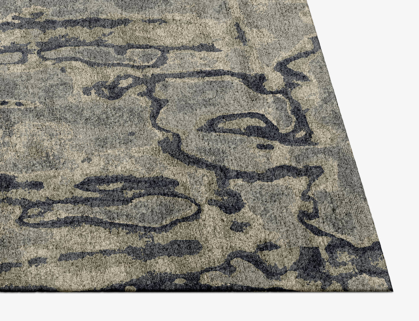 Condensations Brush Strokes Rectangle Hand Knotted Bamboo Silk Custom Rug by Rug Artisan