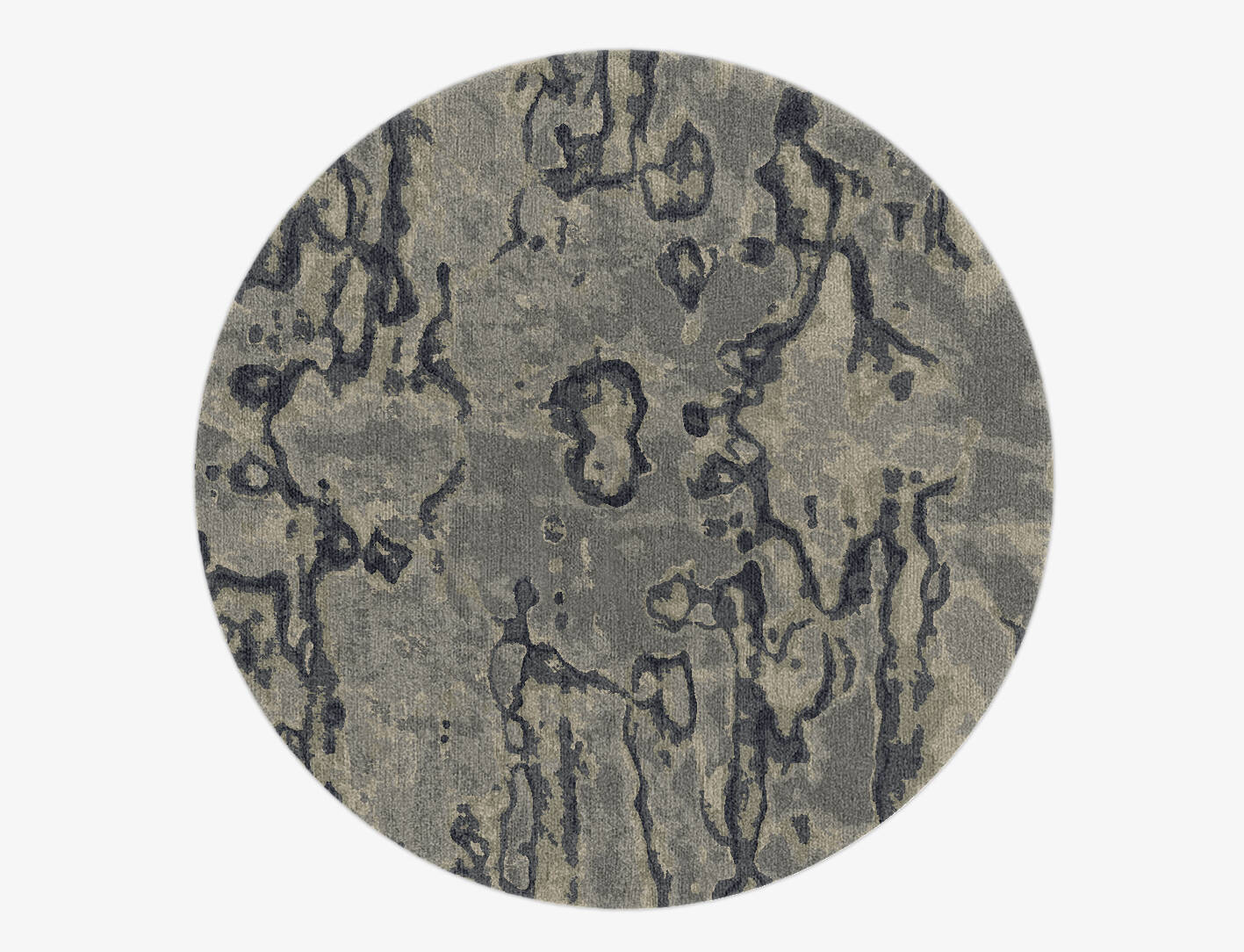 Condensations Brush Strokes Round Hand Knotted Tibetan Wool Custom Rug by Rug Artisan