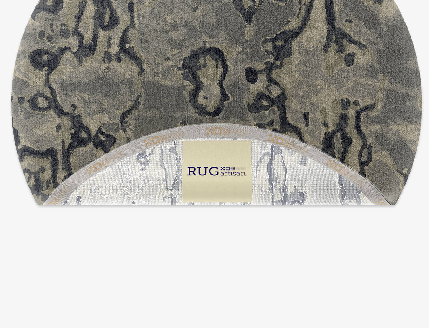 Condensations Brush Strokes Round Hand Knotted Tibetan Wool Custom Rug by Rug Artisan