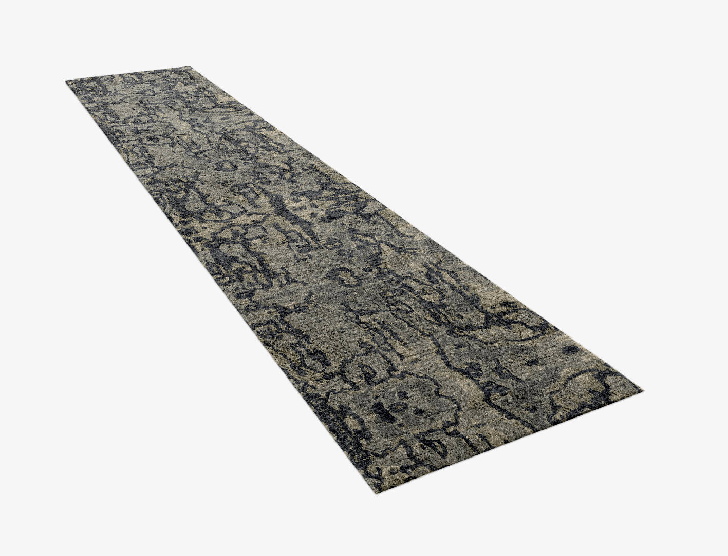 Condensations Brush Strokes Runner Hand Knotted Bamboo Silk Custom Rug by Rug Artisan