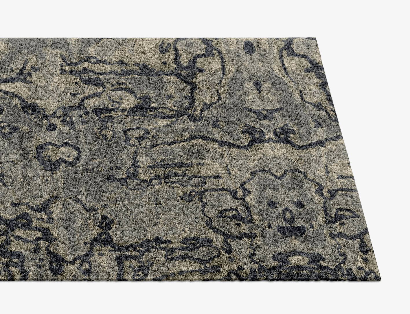 Condensations Brush Strokes Runner Hand Knotted Bamboo Silk Custom Rug by Rug Artisan