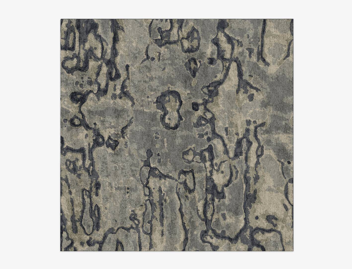 Condensations Brush Strokes Square Hand Knotted Bamboo Silk Custom Rug by Rug Artisan