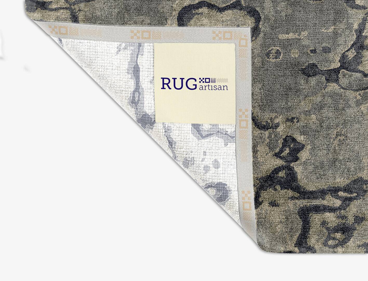 Condensations Brush Strokes Square Hand Knotted Bamboo Silk Custom Rug by Rug Artisan