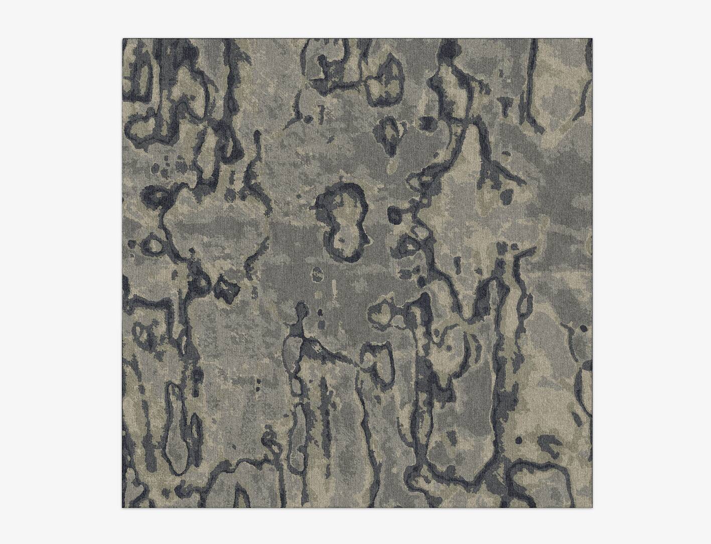 Condensations Brush Strokes Square Hand Knotted Tibetan Wool Custom Rug by Rug Artisan