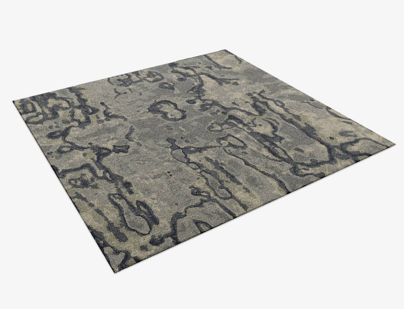 Condensations Brush Strokes Square Hand Knotted Tibetan Wool Custom Rug by Rug Artisan
